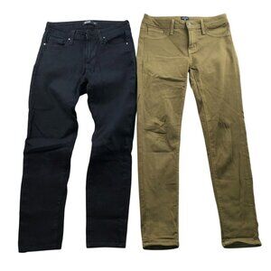 Just Black Womens Pants Size 26P Lot Of Two Stretch Skinny Leg Casual Black Tan